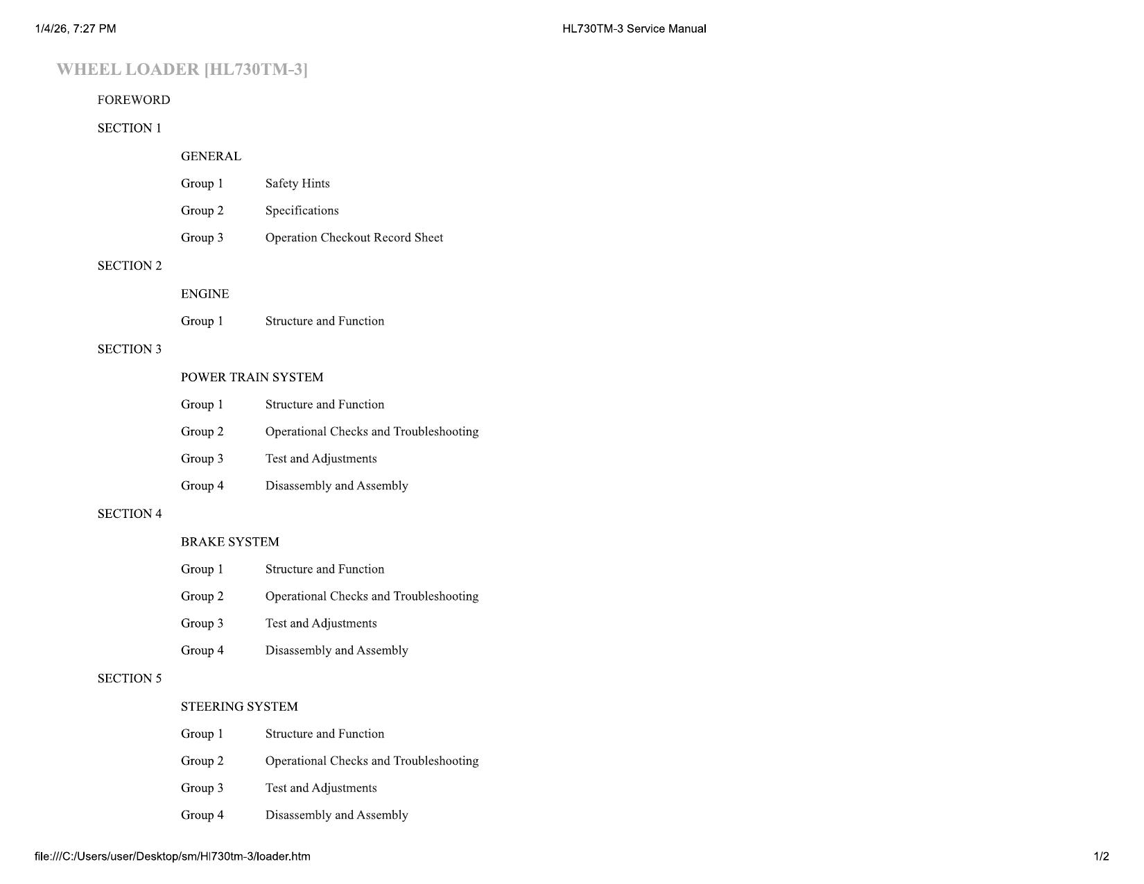 HL730TM-3 Service Manual